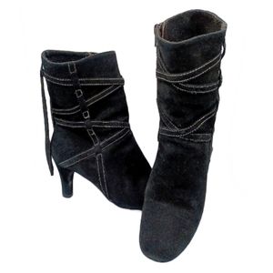 BISOU BISOU MICHELE BOHBOT BLACK SUEDE BOOT SZ 7.5